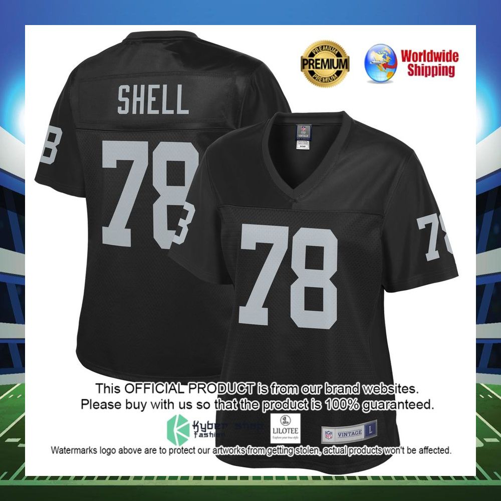 art shell las vegas raiders nfl pro line womens retired player replica black football jersey 1 844