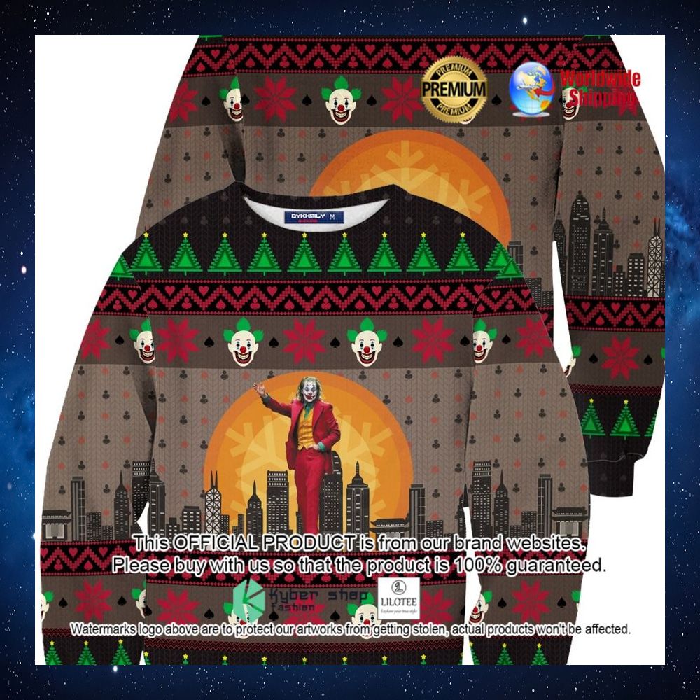 arthur fleck joker christmas christmas sweater 1 85