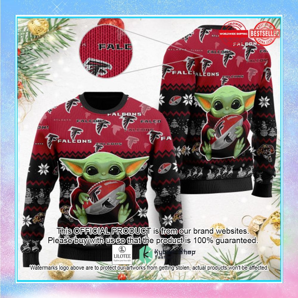 atlanta falcons baby yoda christmas sweater 1 882