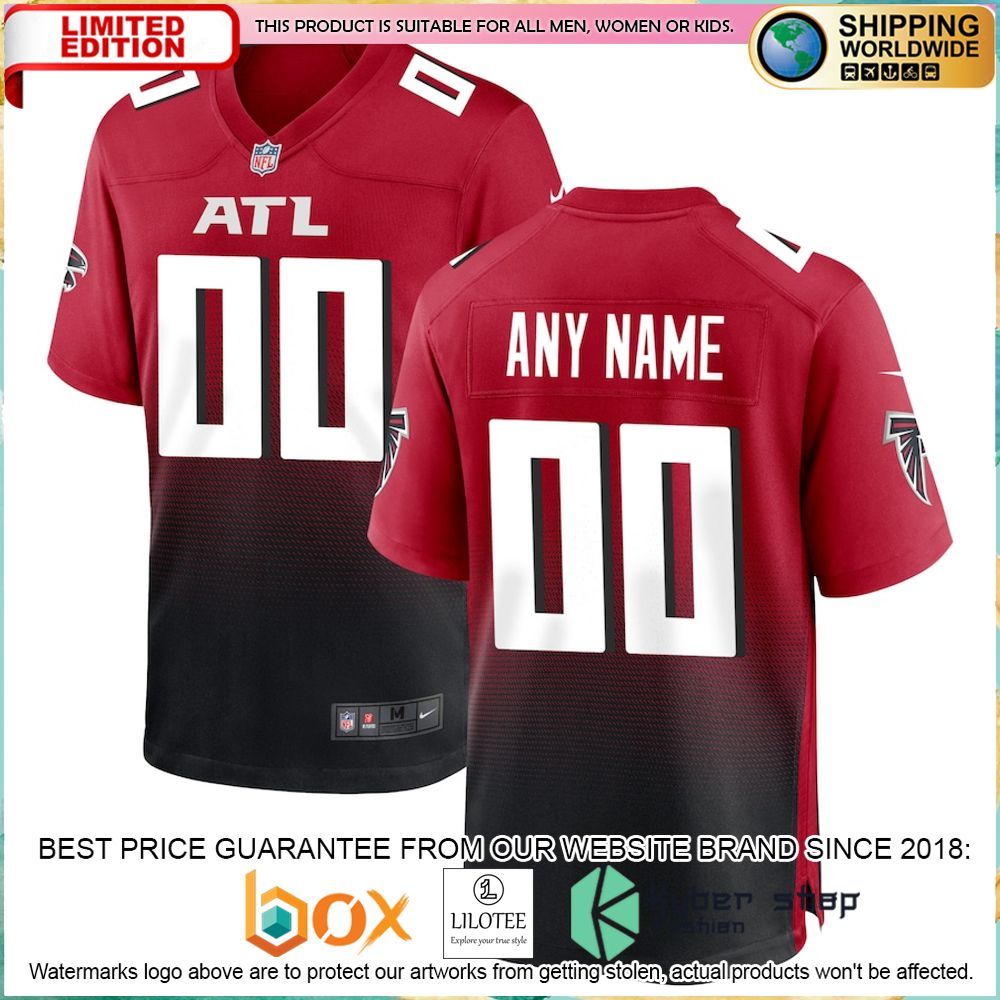 atlanta falcons nike alternate custom red football jersey 1 245