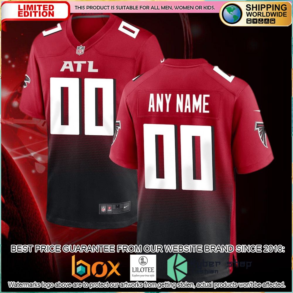 atlanta falcons nike alternate custom red football jersey 1 630