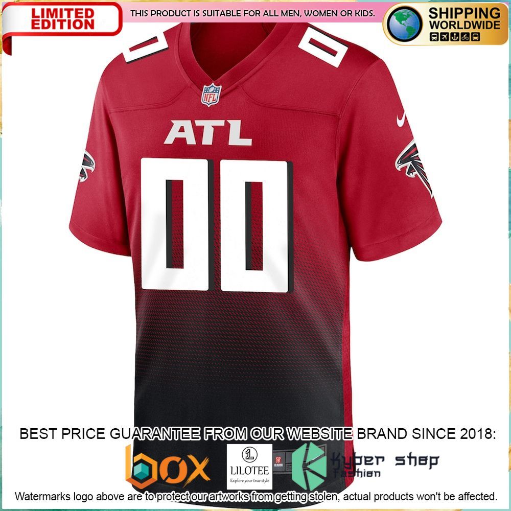 atlanta falcons nike alternate custom red football jersey 2 848