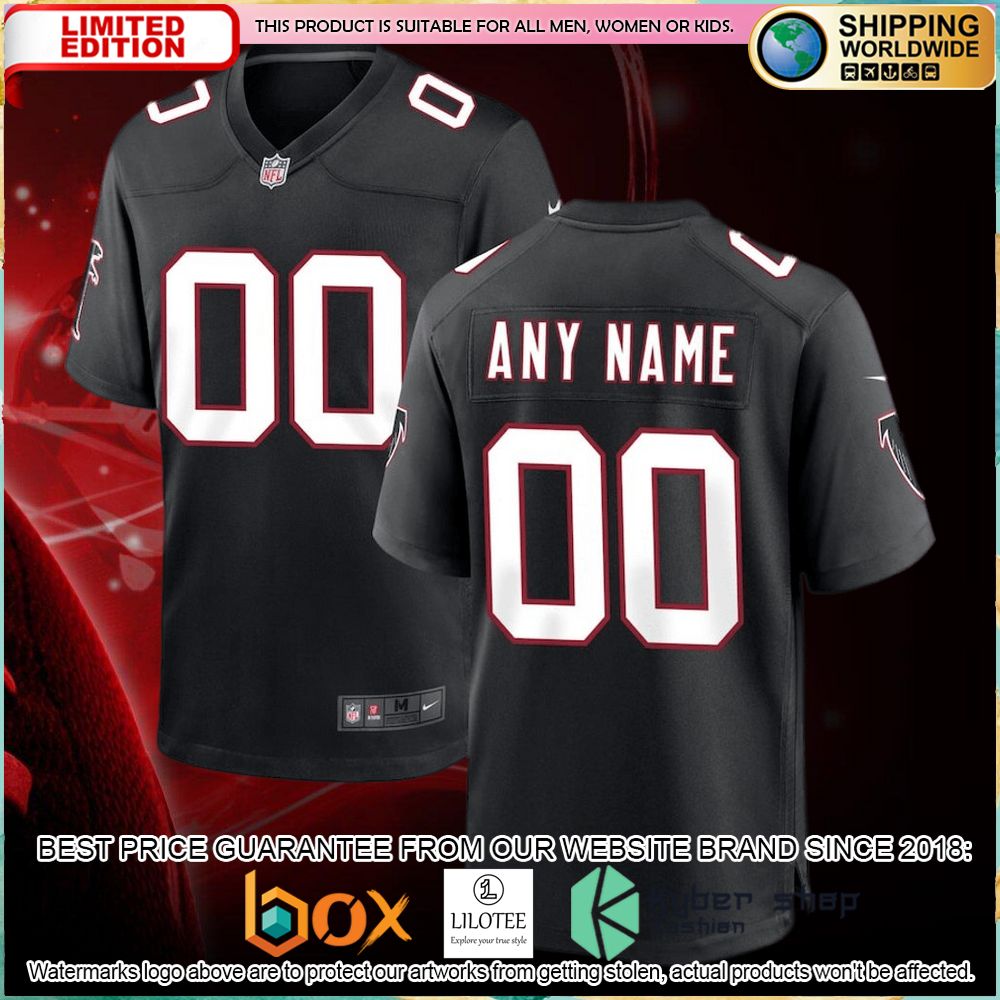 atlanta falcons nike throwback custom black football jersey 1 450