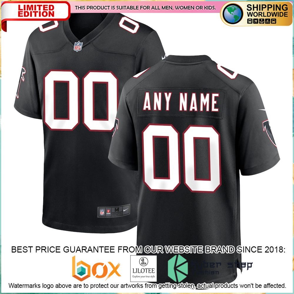 atlanta falcons nike throwback custom black football jersey 1 736
