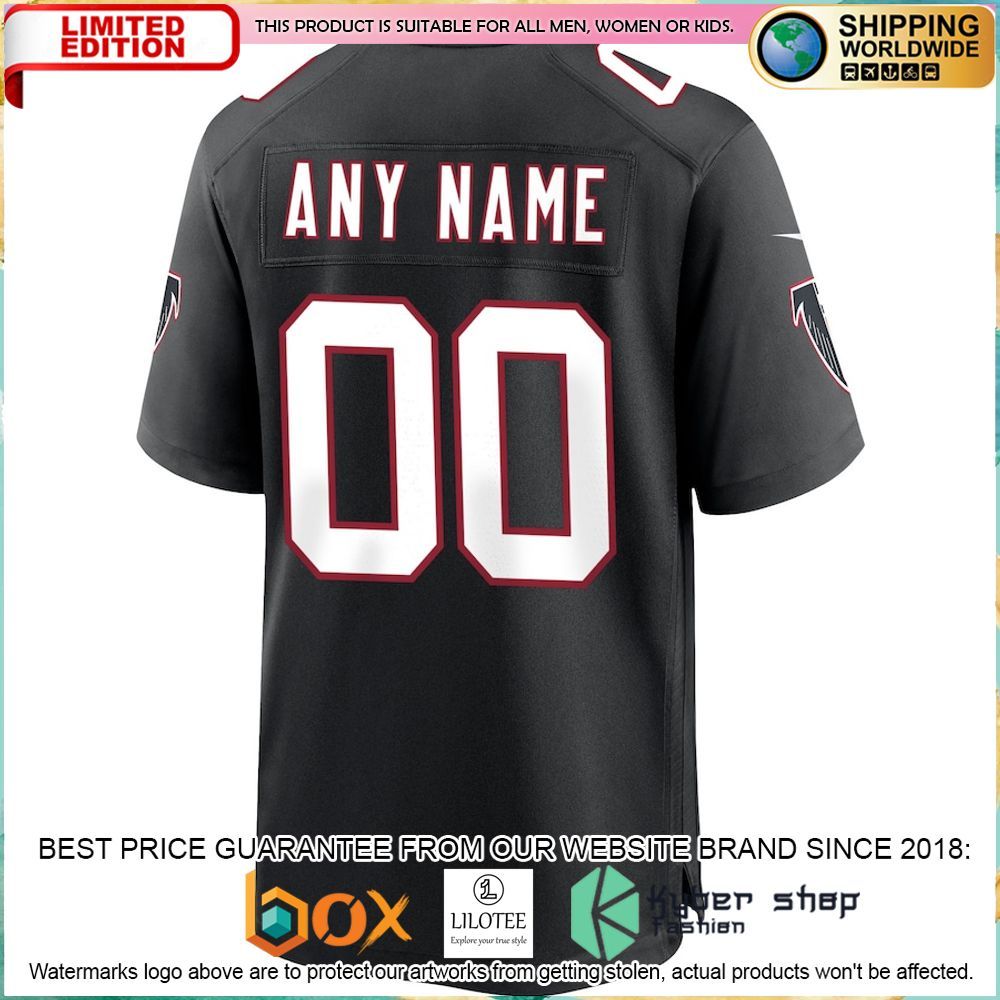 atlanta falcons nike throwback custom black football jersey 3 872
