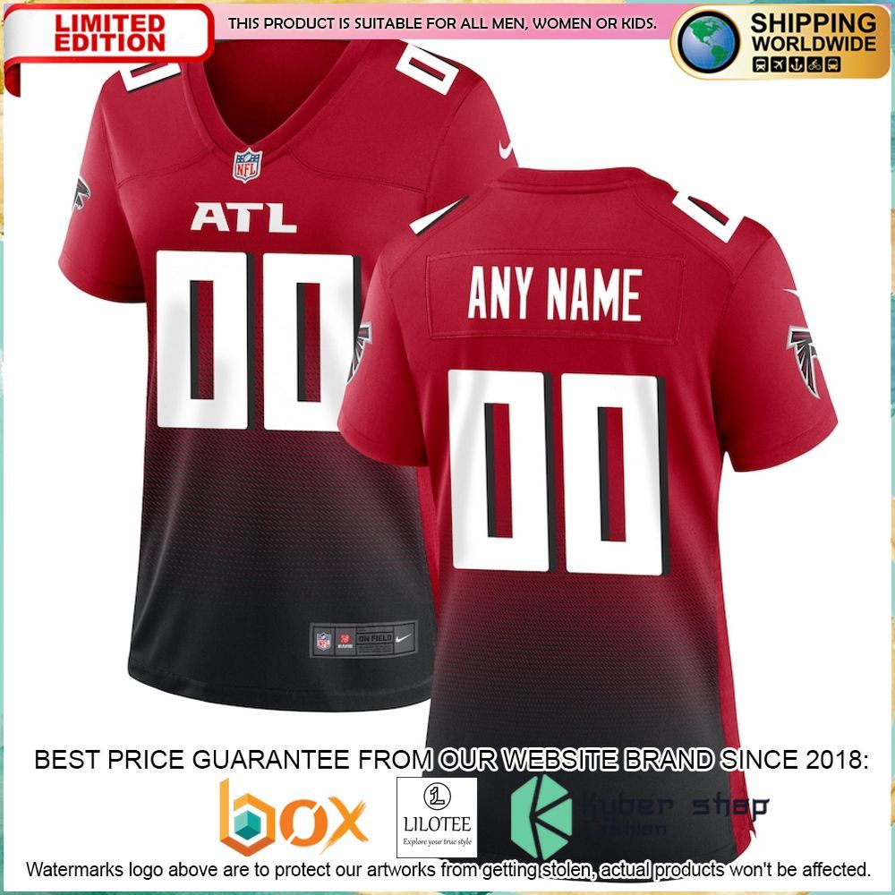 atlanta falcons nike womens alternate custom red football jersey 1 395