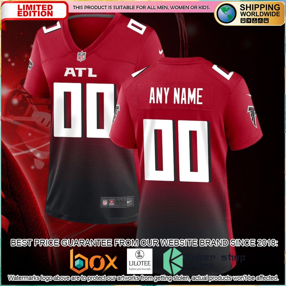 atlanta falcons nike womens alternate custom red football jersey 1 829
