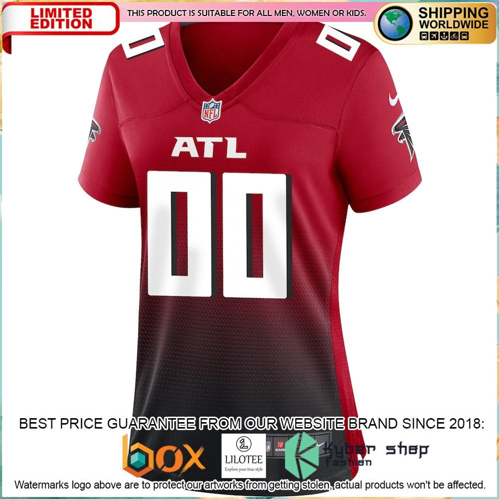 atlanta falcons nike womens alternate custom red football jersey 2 904