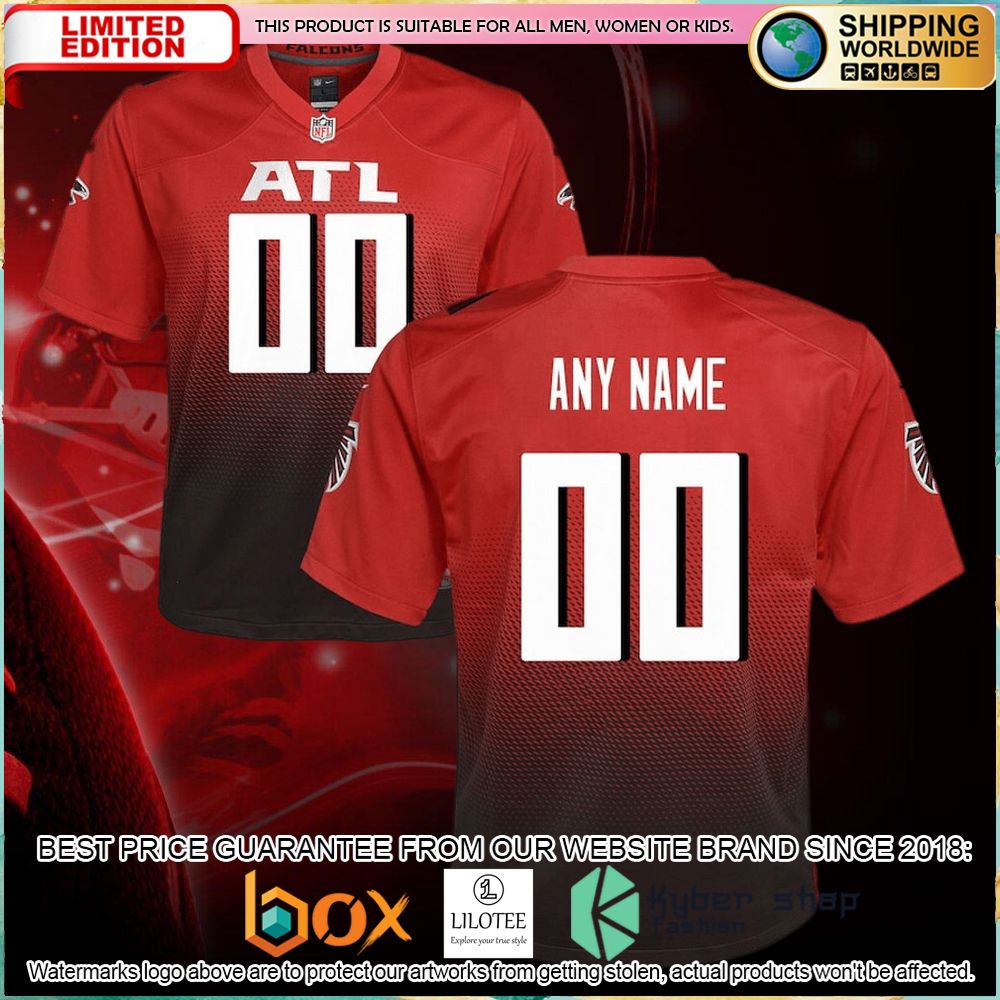atlanta falcons nike youth alternate custom red football jersey 1 347