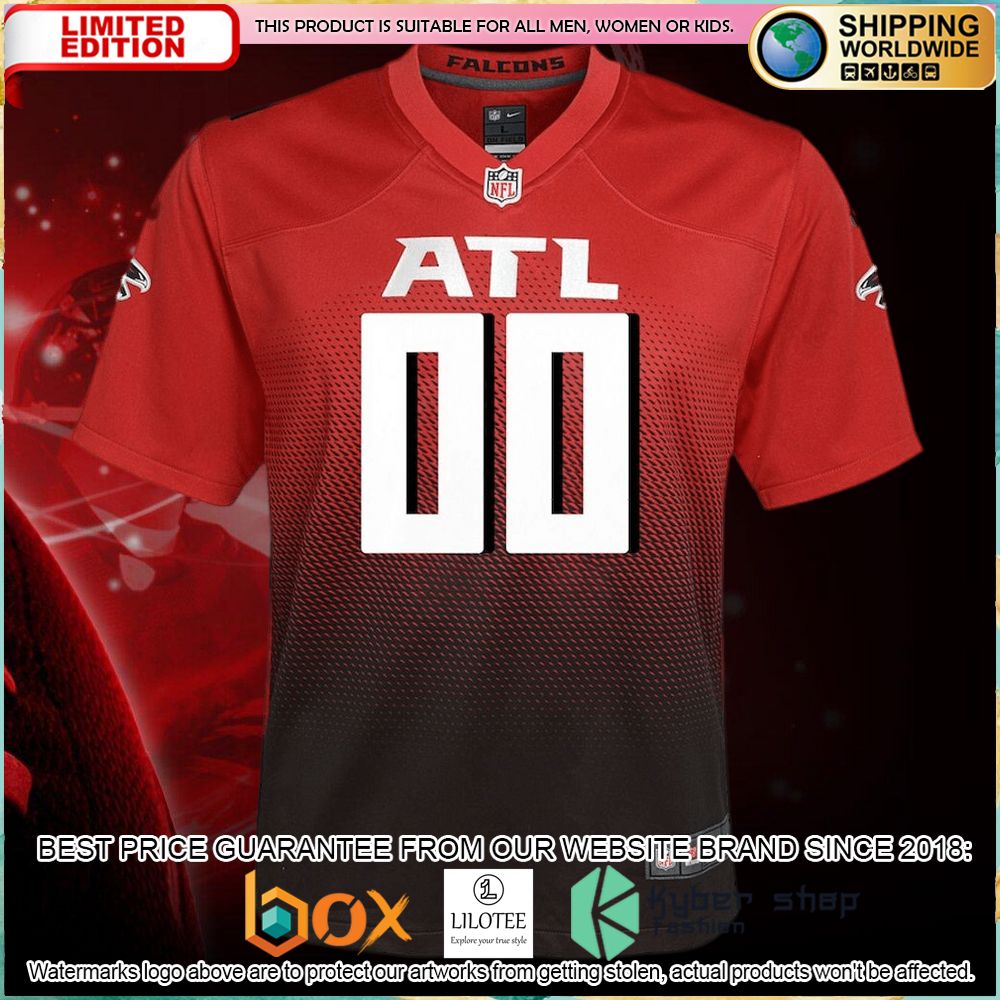 atlanta falcons nike youth alternate custom red football jersey 2 679