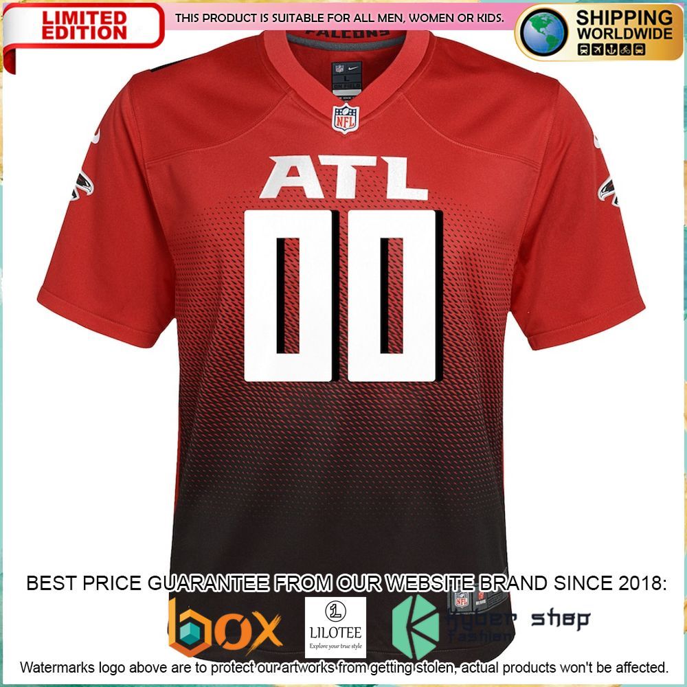 atlanta falcons nike youth alternate custom red football jersey 2 933