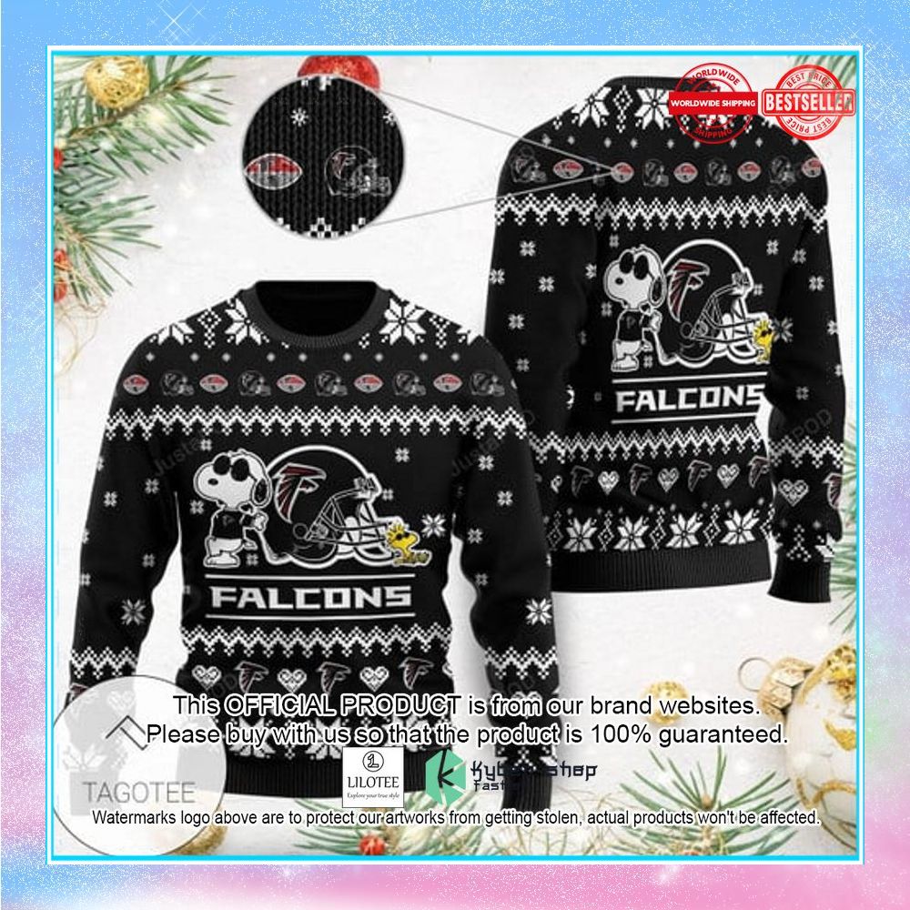 atlanta falcons the snoopy show football helmet christmas sweater 1 196