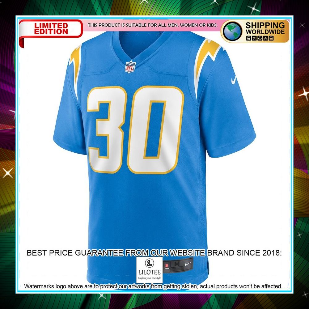 austin ekeler los angeles chargers player powder blue football jersey 2 210