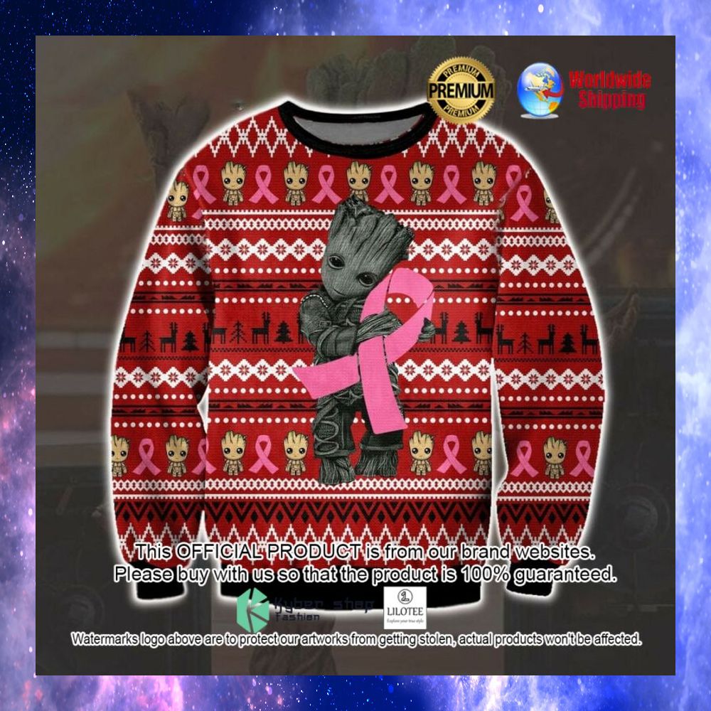 baby groot breast cancer sweater 1 409