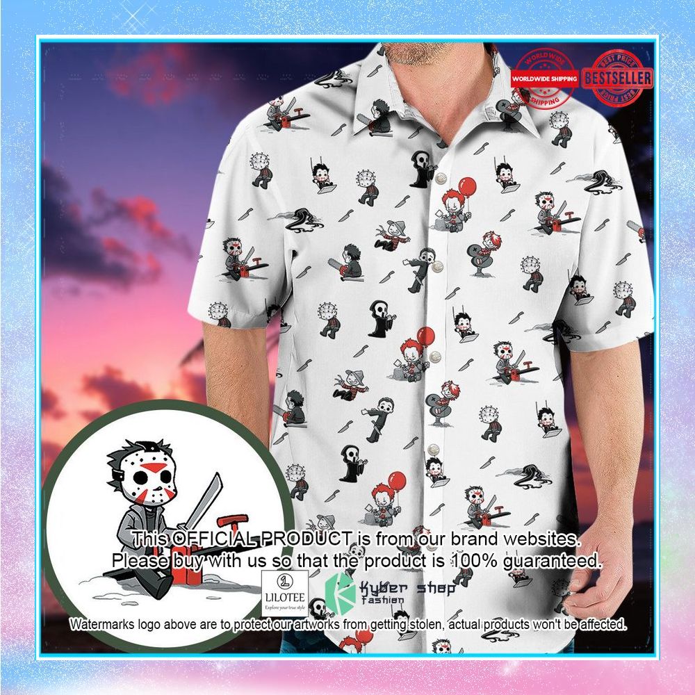 baby horror characters pattern hawaiian shirt 1 936