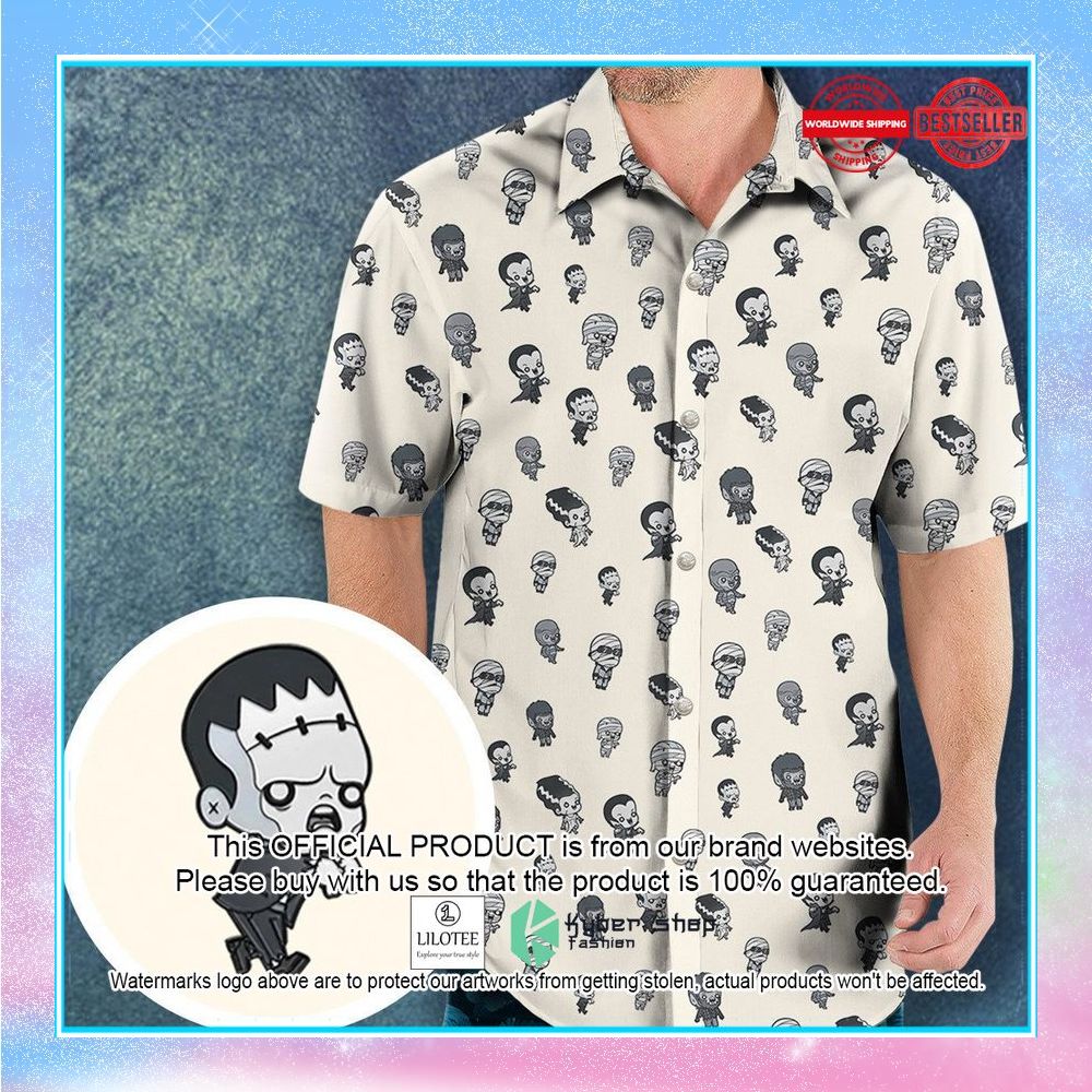 baby monsters pattern hawaiian shirt 1 462