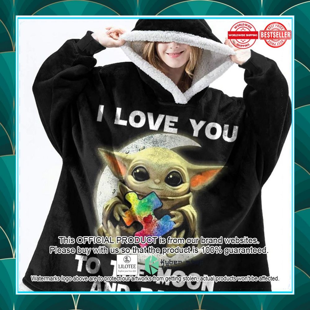 baby yoda star wars i love you to the moon and back blanket hoodie 1 846