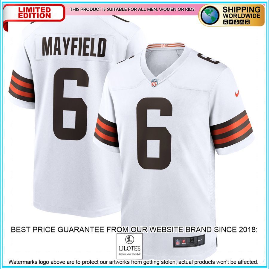 baker mayfield cleveland browns white football jersey 1 114