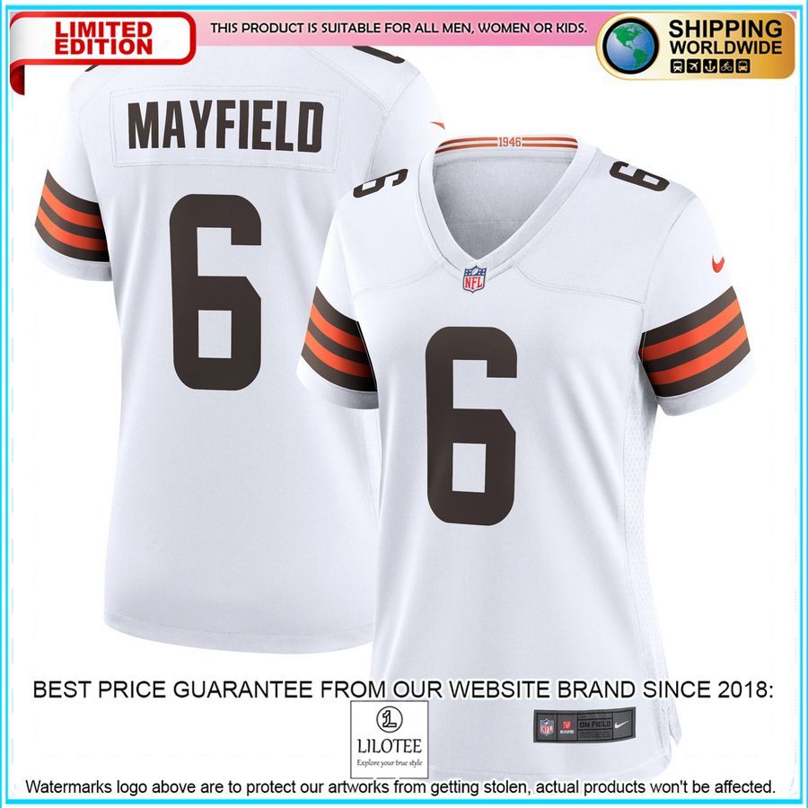 baker mayfield cleveland browns womens white football jersey 1 906
