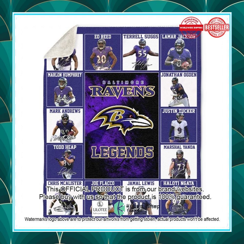 baltimore ravens legends players fleece blanket 1 916