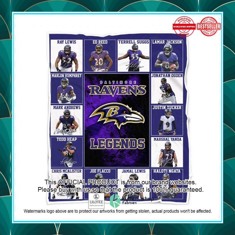 baltimore ravens legends players fleece blanket 2 644