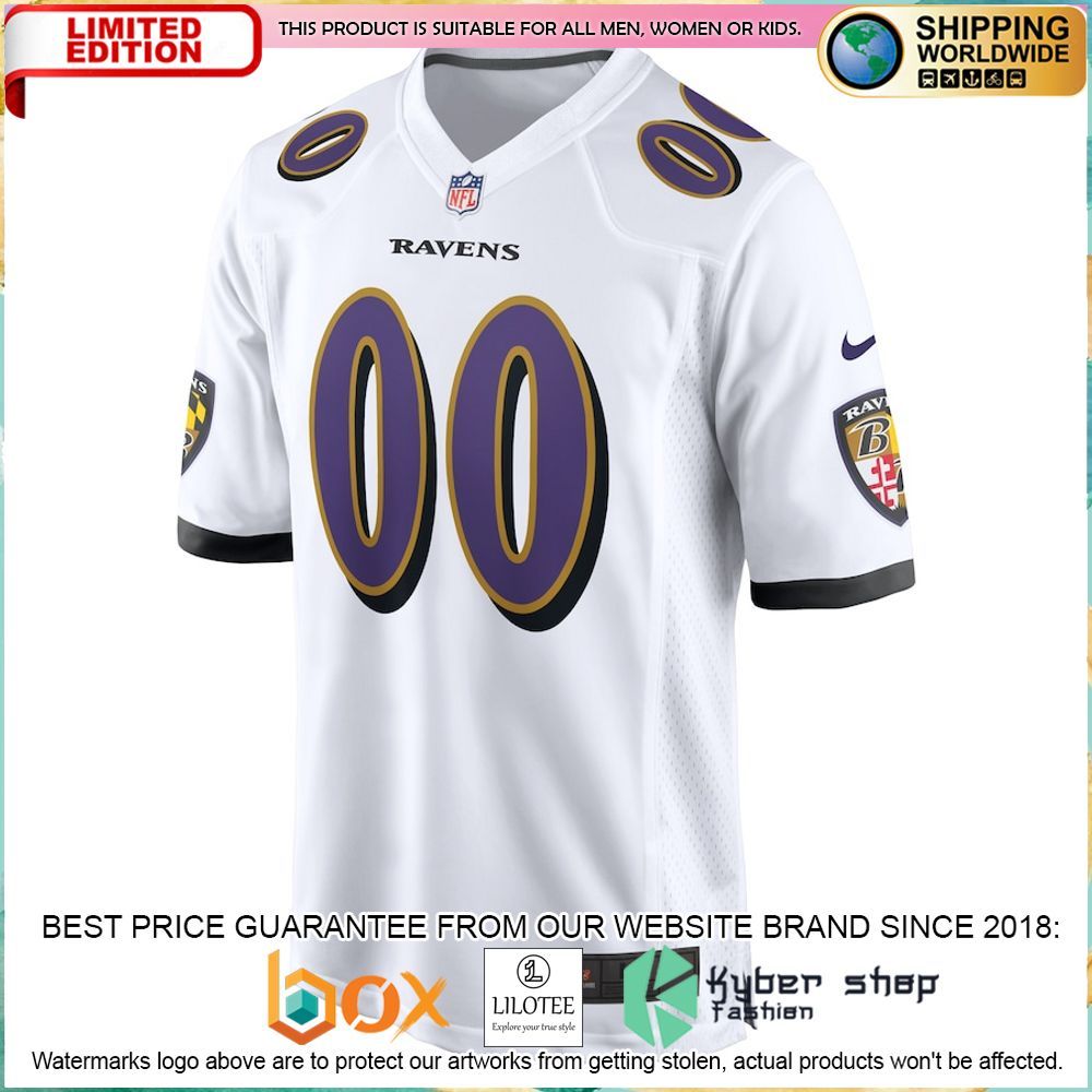 baltimore ravens nike custom white football jersey 2 283