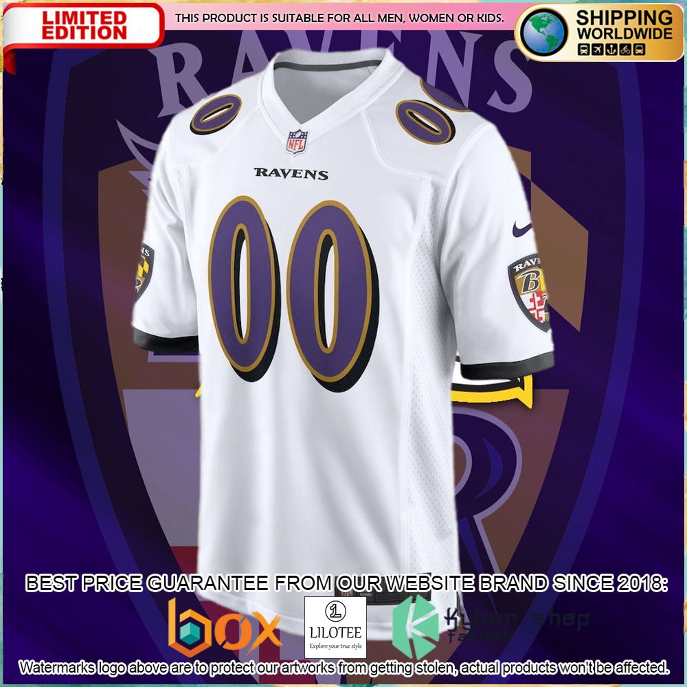 baltimore ravens nike custom white football jersey 2 590