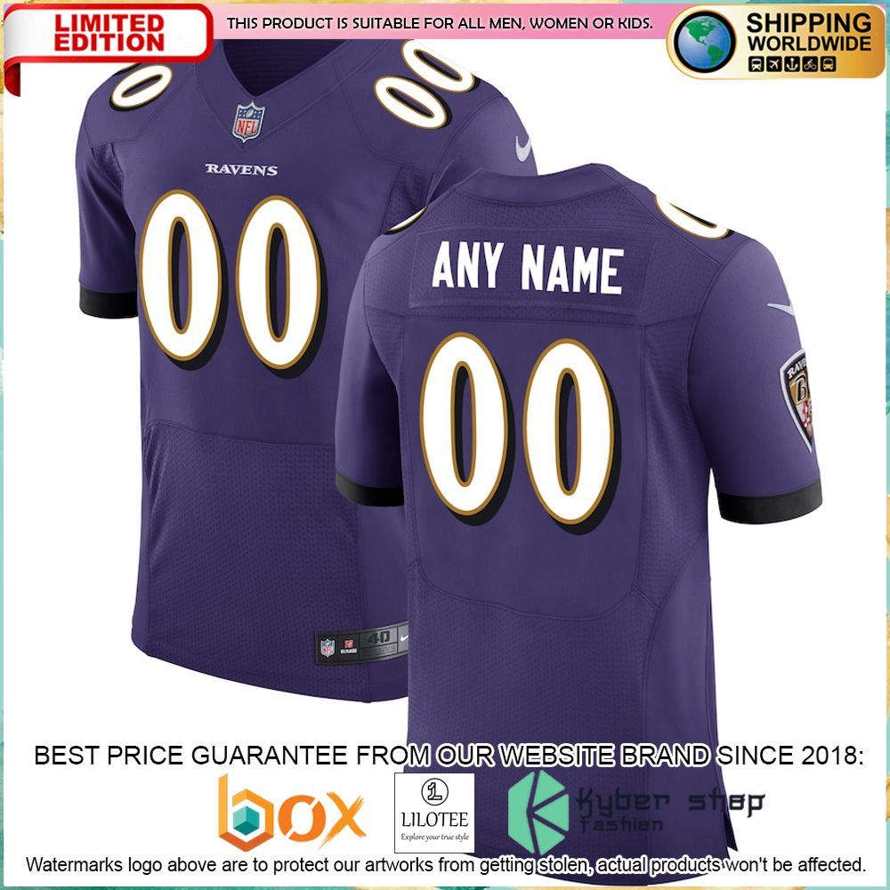 baltimore ravens nike speed machine custom elite purple football jersey 1 282