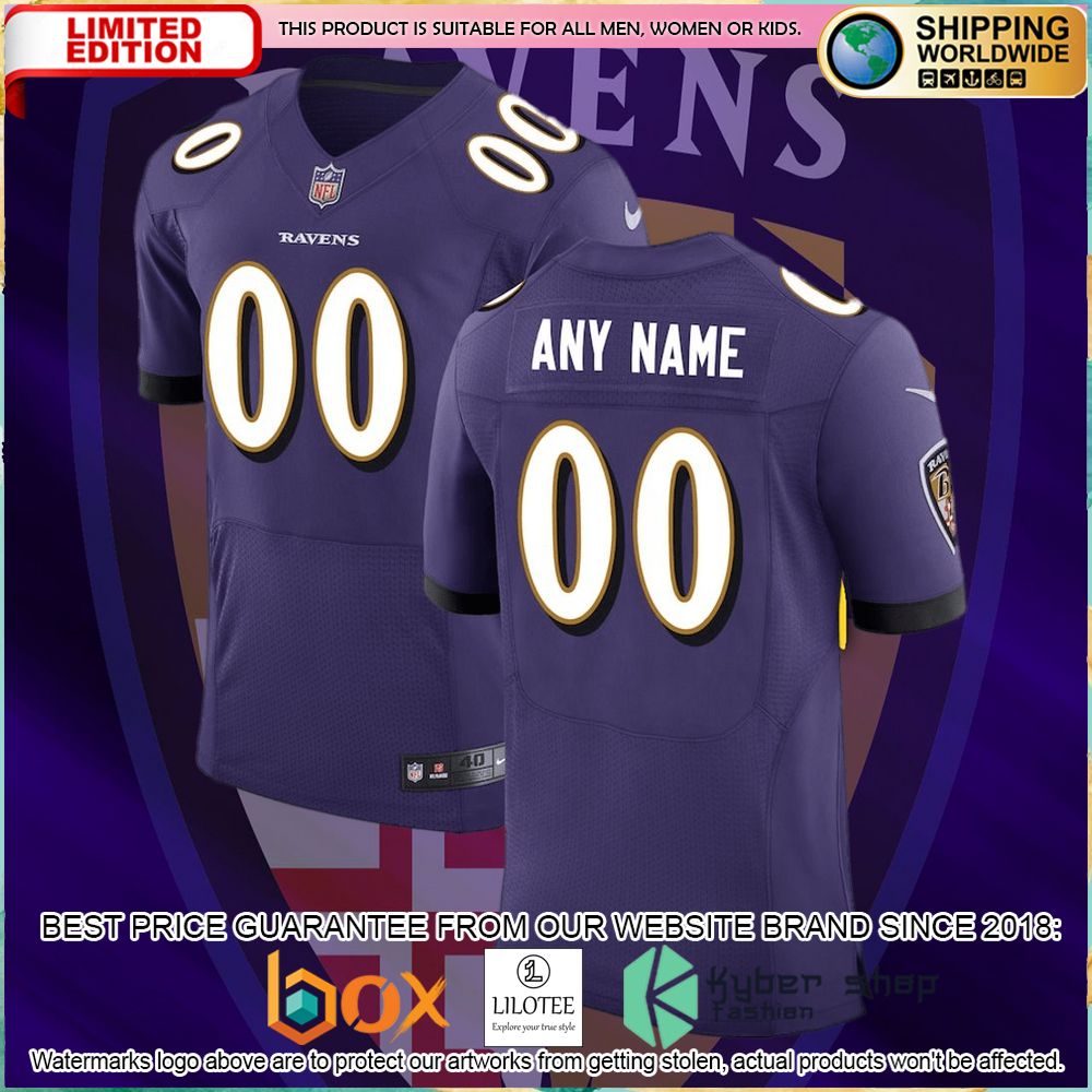 baltimore ravens nike speed machine custom elite purple football jersey 1 301