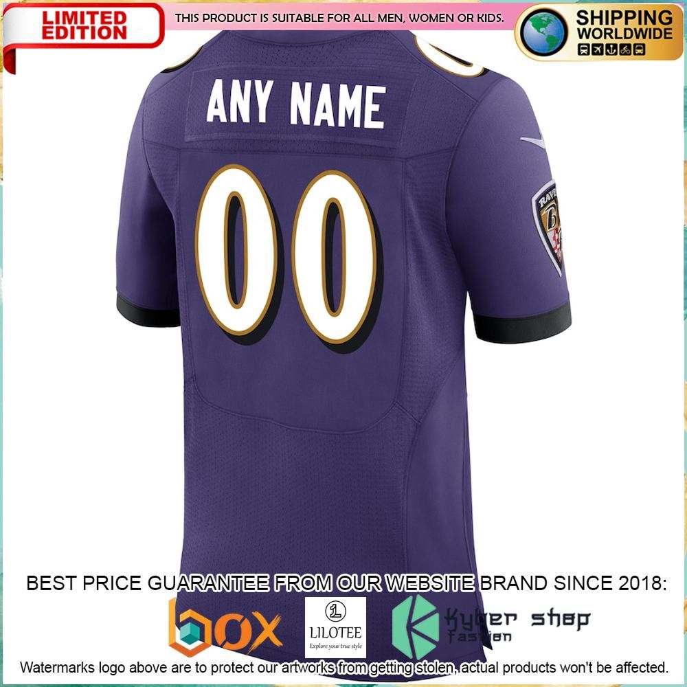 baltimore ravens nike speed machine custom elite purple football jersey 3 290