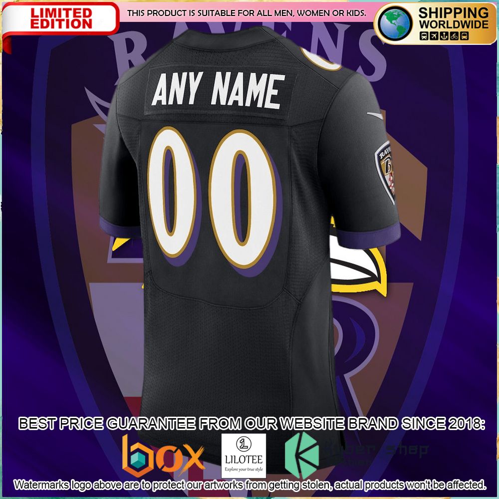 baltimore ravens nike speed machine elite custom black football jersey 3 139