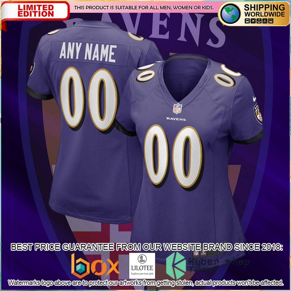 baltimore ravens nike womens custom purple football jersey 1 115