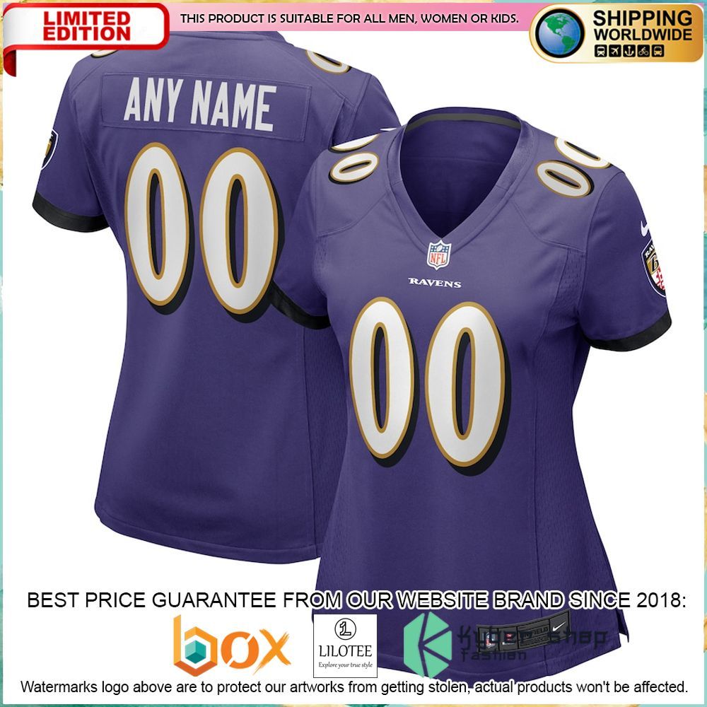 baltimore ravens nike womens custom purple football jersey 1 208