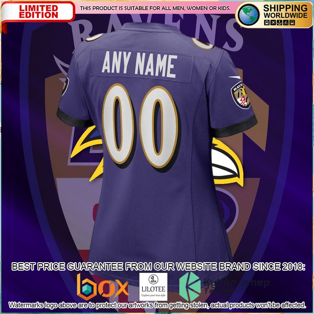 baltimore ravens nike womens custom purple football jersey 3 933