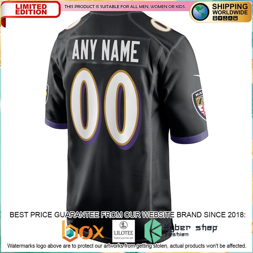 baltimore ravens nike youth custom black football jersey 3 581