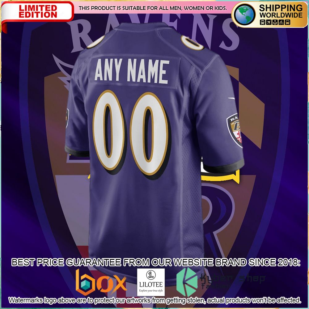 baltimore ravens nike youth custom purple football jersey 3 799
