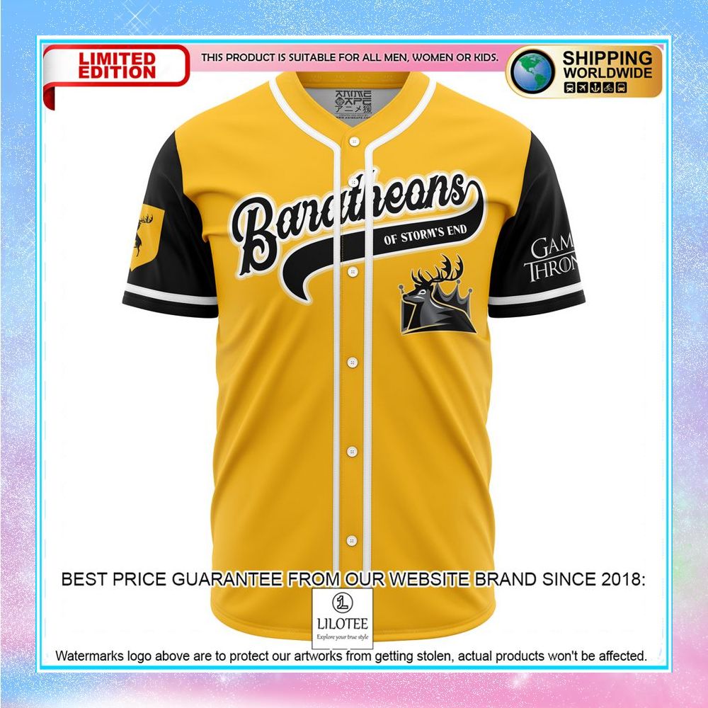 baratheons of storms end game of thrones baseball jersey 1 996