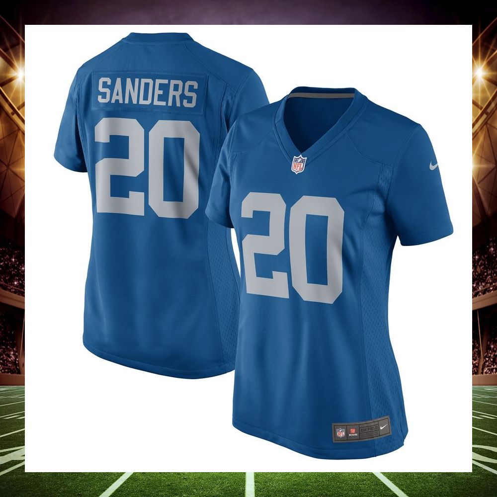 barry sanders detroit lions 2017 throwback retired blue football jersey 1 723