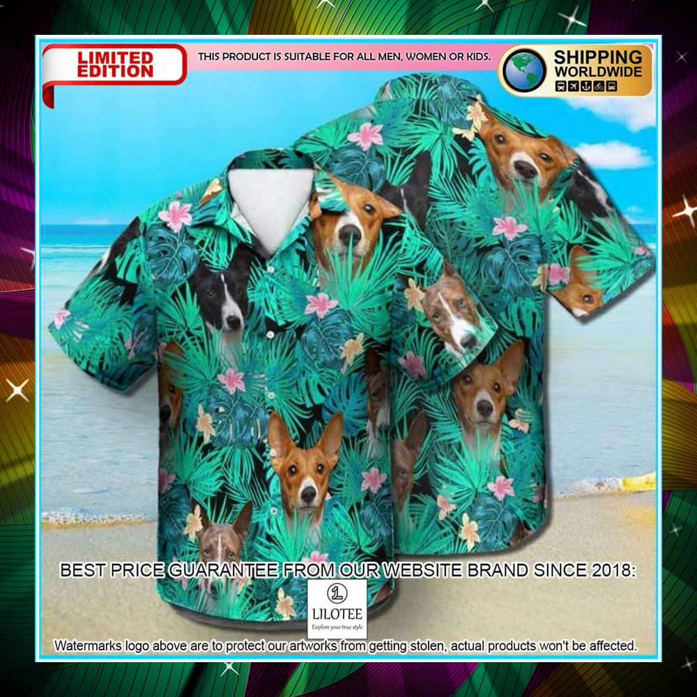 basenji summer leaves hawaiian shirt 1 321