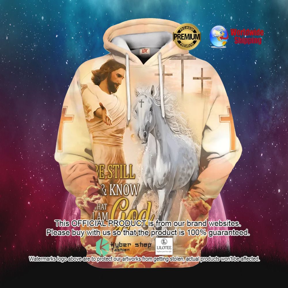 be still know that i am god horse 3d hoodie pant 1 347