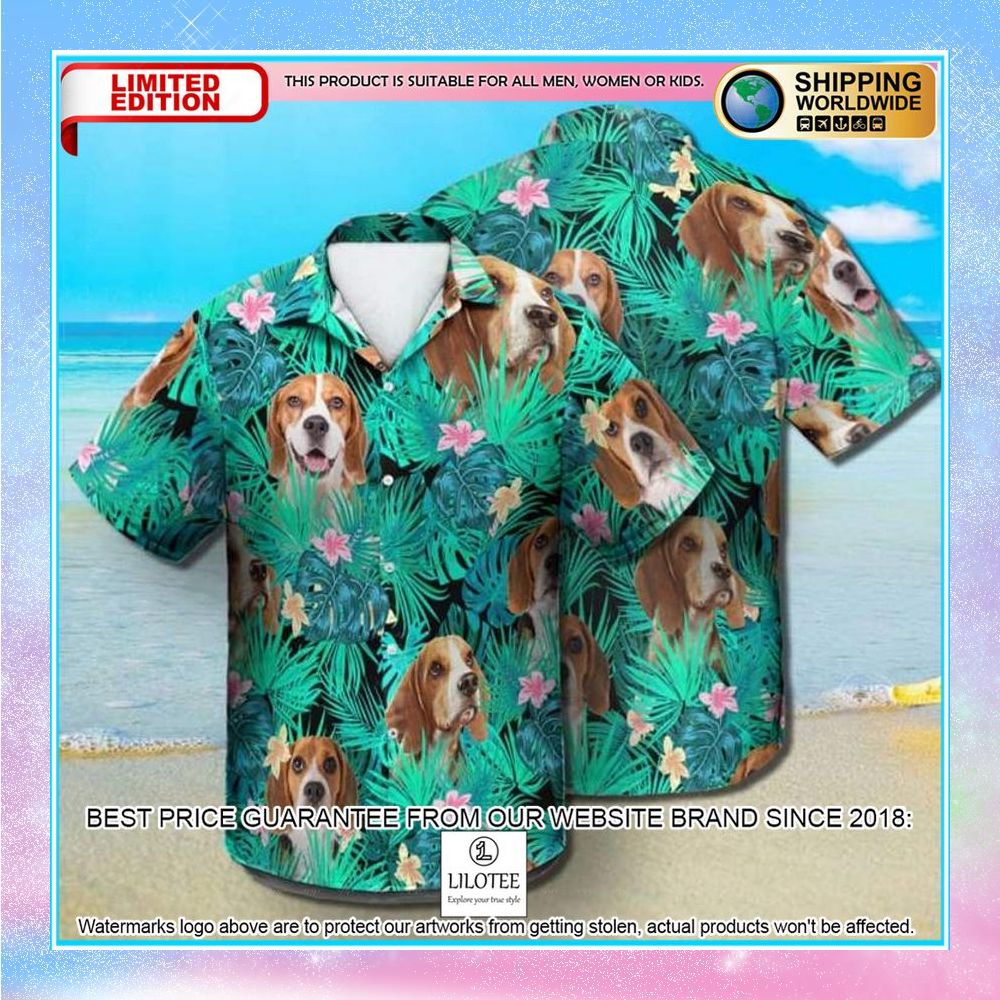 beagle summer leaves hawaiian shirt 1 571