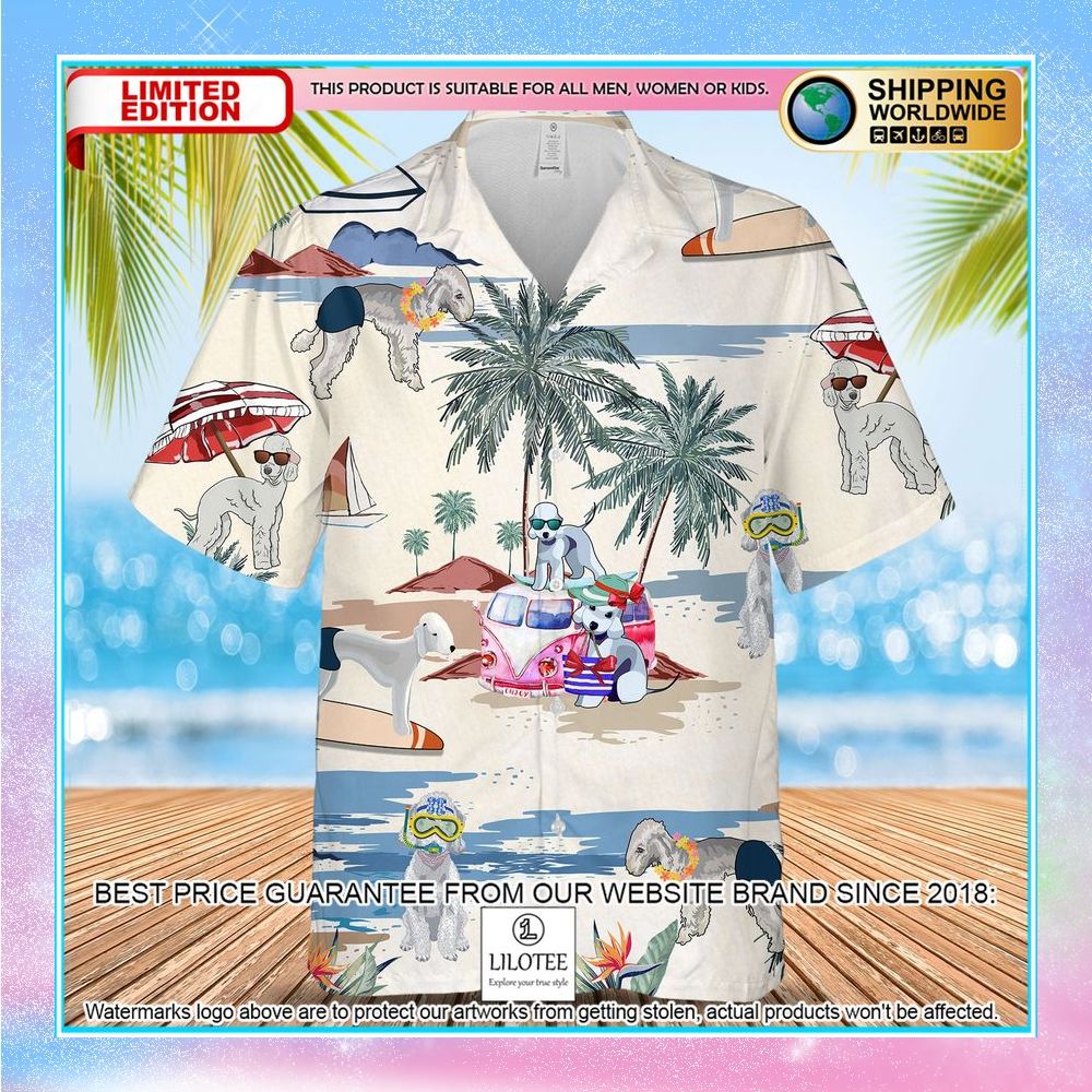 bedlington terrier summer beach hawaiian shirt 1 93