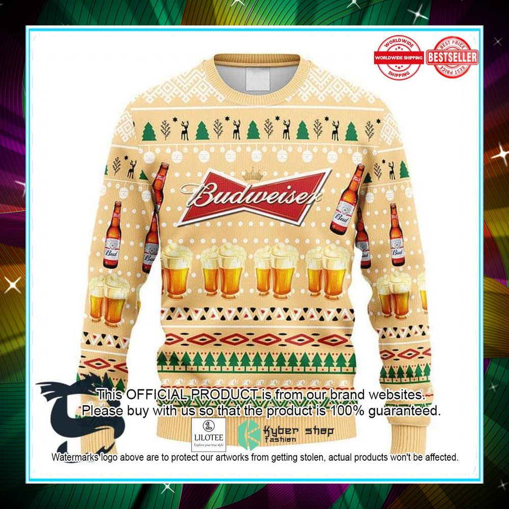 beer budweiser ugly christmas sweater 2 807