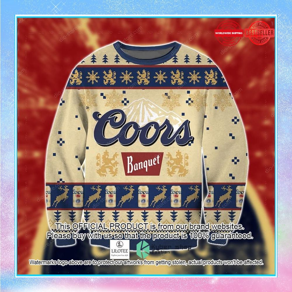 beer coors banquet logo ugly christmas sweater 1 750
