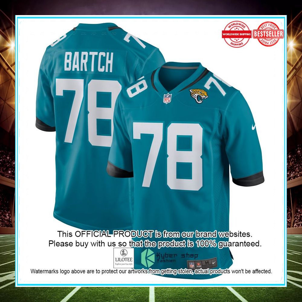 ben bartch jacksonville jaguars nike teal football jersey 1 571