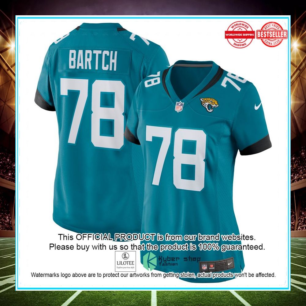 ben bartch jacksonville jaguars teal football jersey 1 650