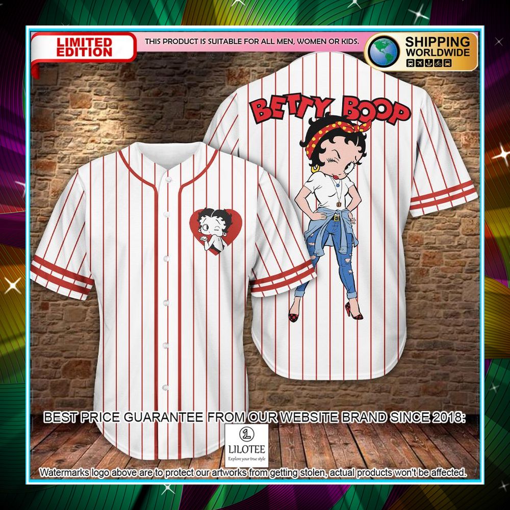 betty boop striped baseball jersey 1 871