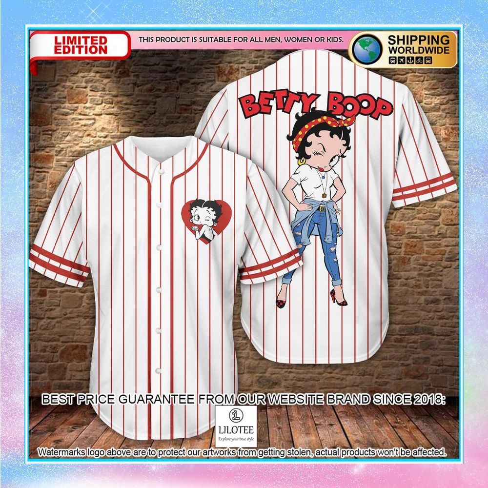 betty boop striped baseball jersey 1 98