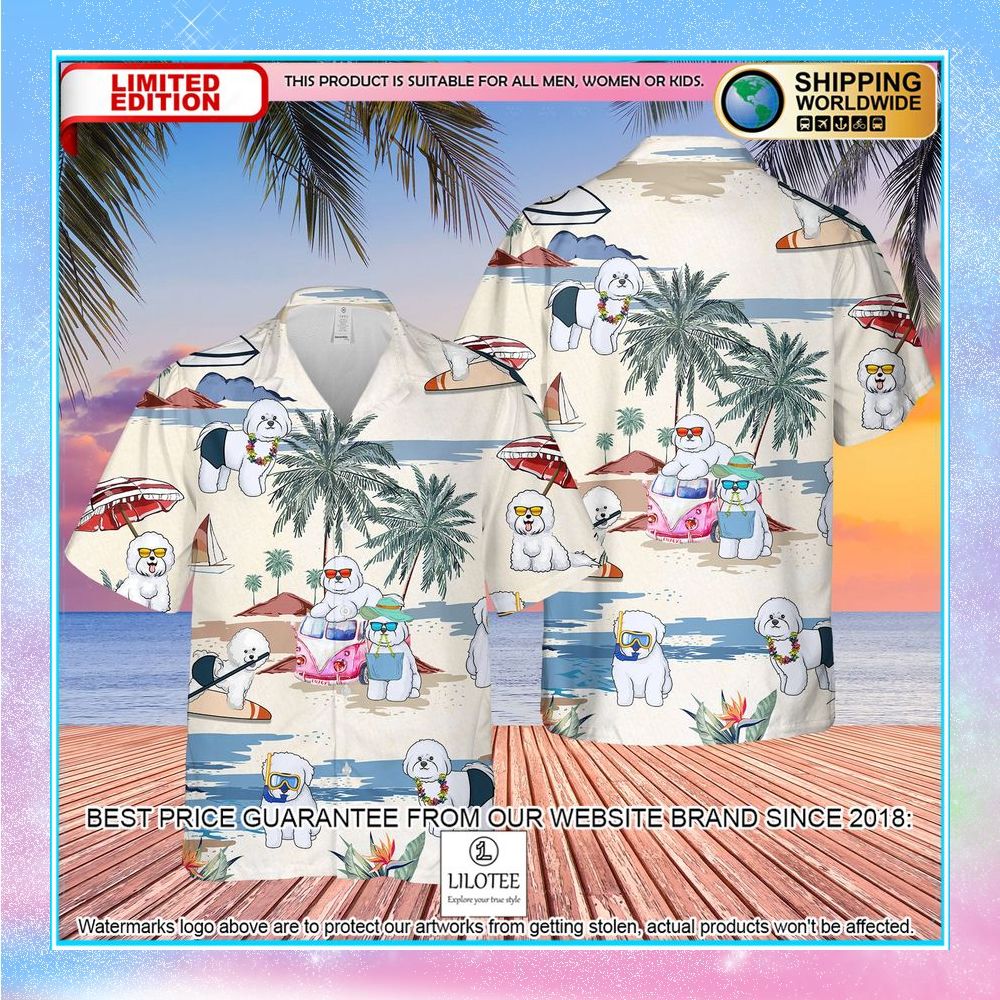bichon frise summer beach hawaiian shirt 2 756