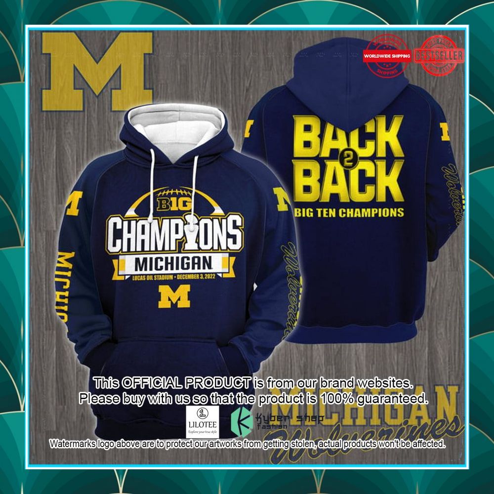 big ten champions michigan wolverines blue shirt hoodie 1 478